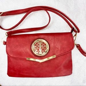 Red leather purse